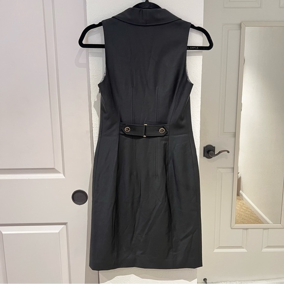 RARE Ted Baker Little Black Dress Suiting Dress Button Front - Picture 6 of 14